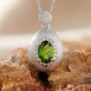Natural Amethyst Pendant Necklace Women'S S925 Sterling Silver Brushed With Tanzanian Diopside Topa Garnet Colored Treasure
