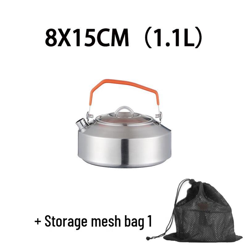 

Portable 304 Stainless Steel Camping Kettle 1.1L