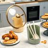 Ceramic Pot Lid Rack with Integrated Spoon, Knife . Chopstick Storage - Durable Kitchen Organizer for Home Cooks, Space Saving Design for Easy Access