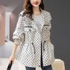 Lockerer lässiger Trenchcoat Lang Damen Windbreaker Jacke Damen mit Kapuze Bedruckte Oberbekleidung Tops Frühling Herbst Neu Damen Regenmantel