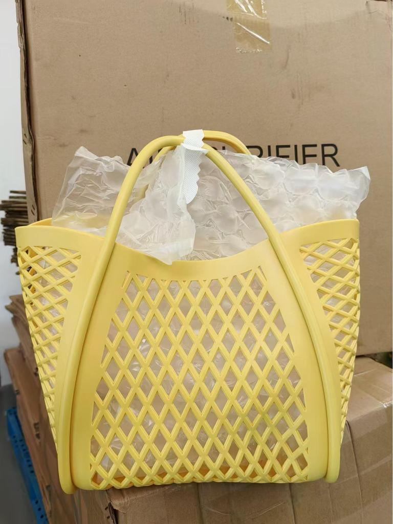 Borsa in gelatina di silicone: Design cavo, multiuso per la spesa, i picnic, la spiaggia, il bagno e le verdure.