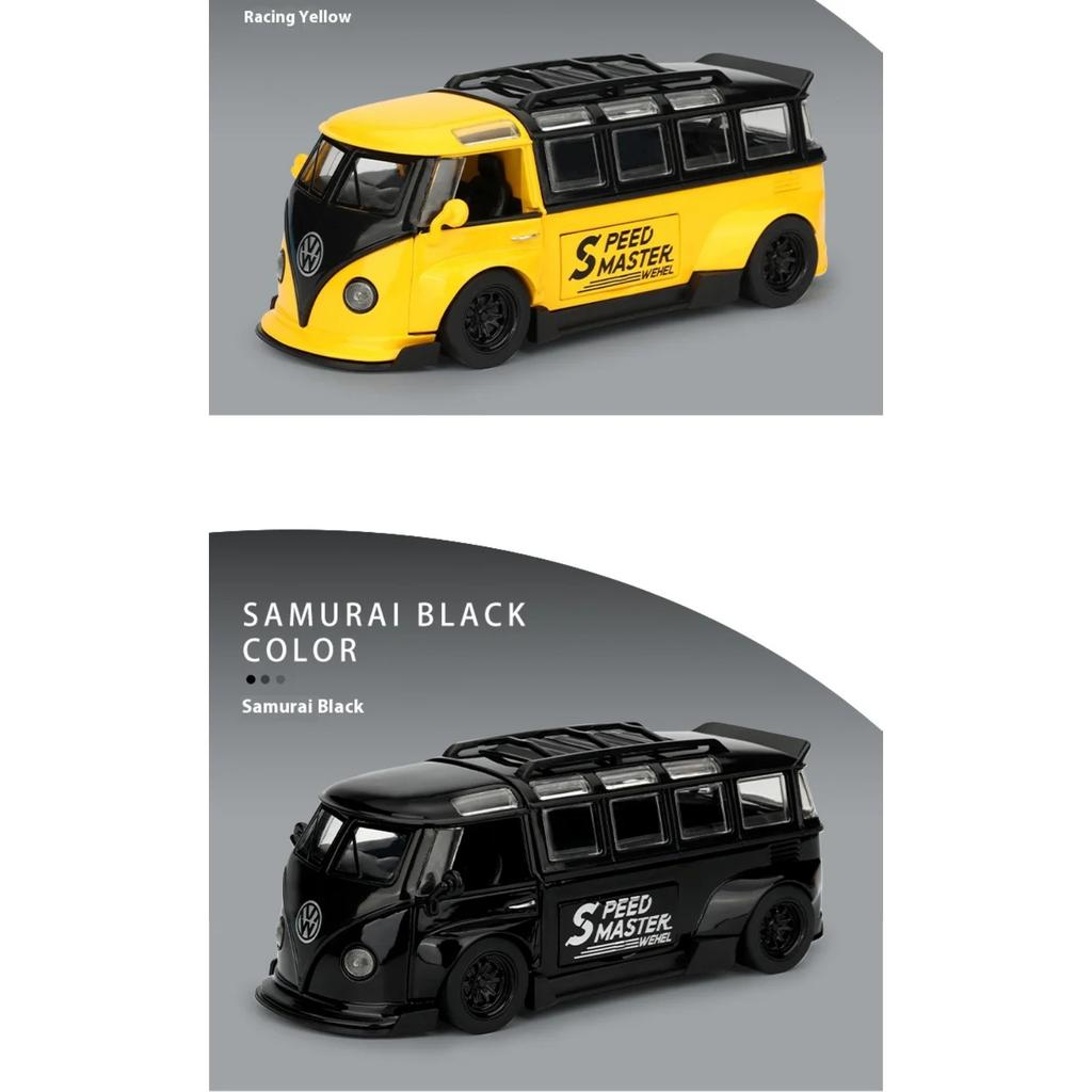 1/32 Scale Bus T1 Modified Alloy Metal Diecast Car Model VW Collection Vehicle Kids Toy Car Holiday Gifts Box Present Scale