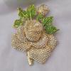 Exaggerated Floral Rhinestone Rose Brooch - Large Size Fashion Accessory
