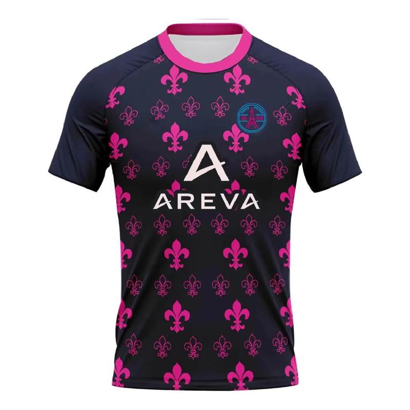 Men's Top Camiseta De Rugby Picton All Blacks Pluma Match Pink T-Shirt O-Neck Raglan  Sports Top Outdoor Fitness Top