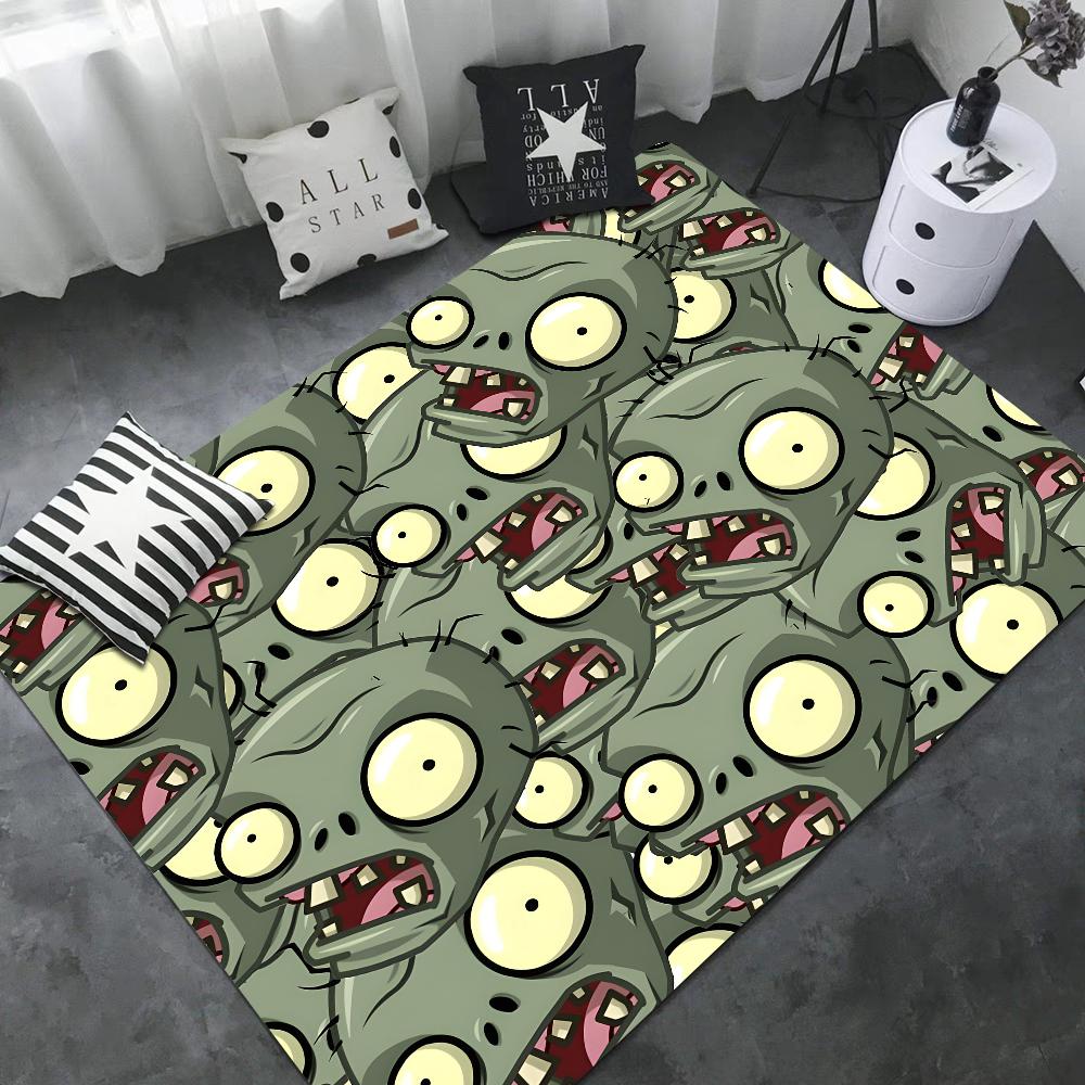 P-Plants-vs-Zombie Cartoon Door Mat Nordic Style Home Doormat Bathroom-Toilet Mats Bedroom Bedside Mats