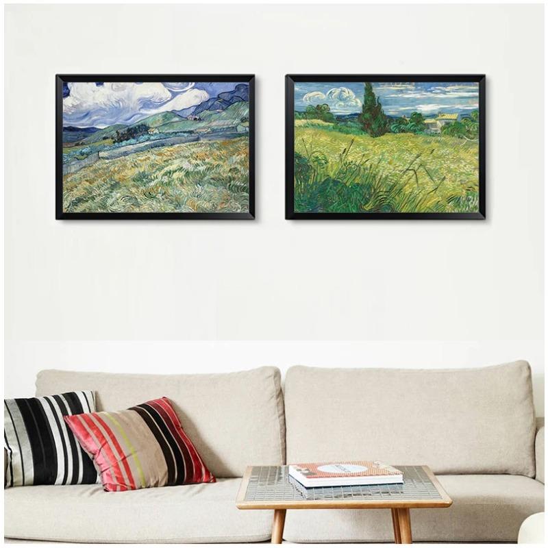 Żniwa w La Crau Van Gogha Krajobraz Obraz Olejny Reprodukcje na Płótnie Plakaty i Reprodukcje Obraz Ścienny do Salonu