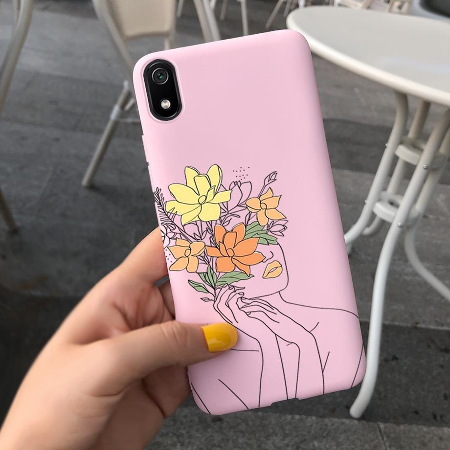 For Xiaomi Redmi Note 7 Case Redmi 7 7A  Soft Silicoen Love Heart Flowers Back Cover Phone Case On Redmi 7A Note7 Redmi7 Bumper