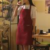 Widen Shoulder Straps Kitchen Apron with Pocket Polyester Cotton Gardening Chef Cooking Apron