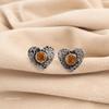 Citrine Gemstone Daughter Gift Push Back Boho Stud Earrings 925 Sterling Silver EE-143-5
