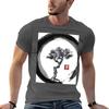 Japanese Pine Tree in Enso Zen Circle  Vintage Japanese Ink TShirt PerforUnisexce Workout Short Sleeve Tee