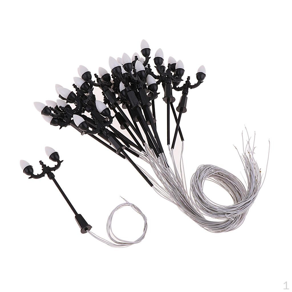 20pc 1:100 Scale Garden Miniatures Landscape Decoration Street LEDs 7cm Heigth
