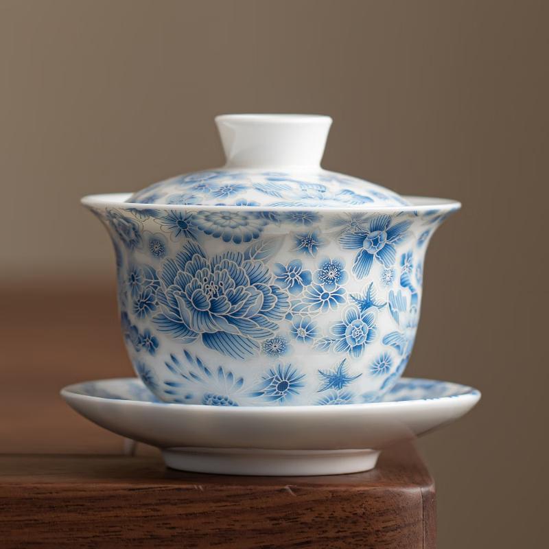Chaxun Full Flower Cloisonné Ceramic Gaiwan