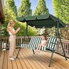 Porch Swing Canopy Replacement UV-Resistant Sun Shade Chair Cover Swing Cover Replacement for Garden Playground Backyard Yard