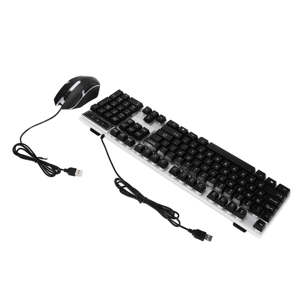 104 Key Keyboard Mouse Set Backlight USB Colorful Ergonomic Stable Backlit Keyboard Mouse Combo