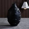 Nordische Keramik-Gesichtsvase Modernes Wohnzimmer Lippenblume Leichter Luxus Ausdruck Halbes Gesicht Dekoration Heimdekorationszubehör