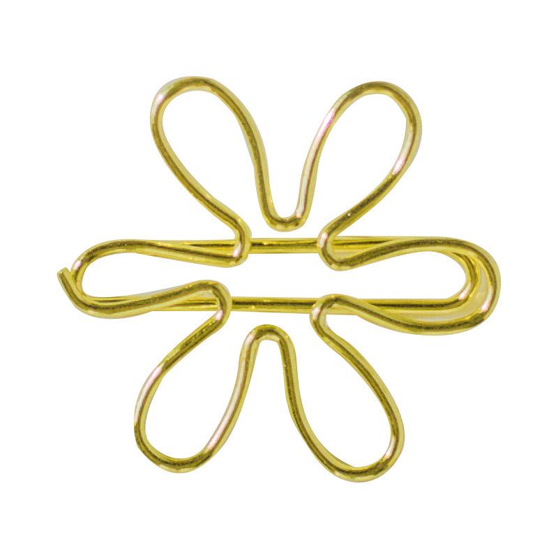 Golden Sunflower Flower-Shaped Paper Clips - Creative Stationery for Students