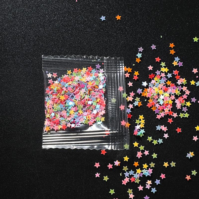 Iridescent DIY Nail Stickers: Moon, Star, Heart, Flower Sequins