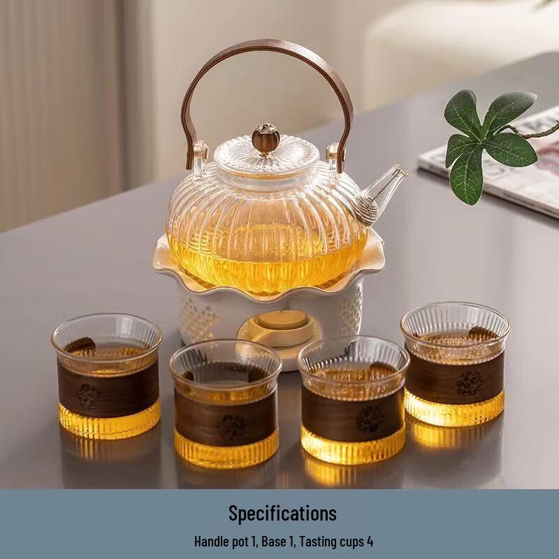 Glass Teapot Set with Warmer