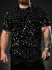 Men's 3D Galaxy Print T-Shirt - Starry Night & Space Design Round Neck Breathable Summer Shirt Suitable for Running, Gym, Casual Wear, Machine