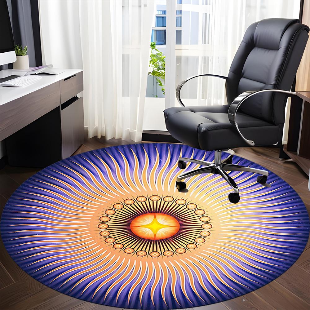 1pc Flower Mandala Chair Carpet for Office, Non-slip, Soft and Durable Office Rug for Decoration, Perfect for Office yy251229200