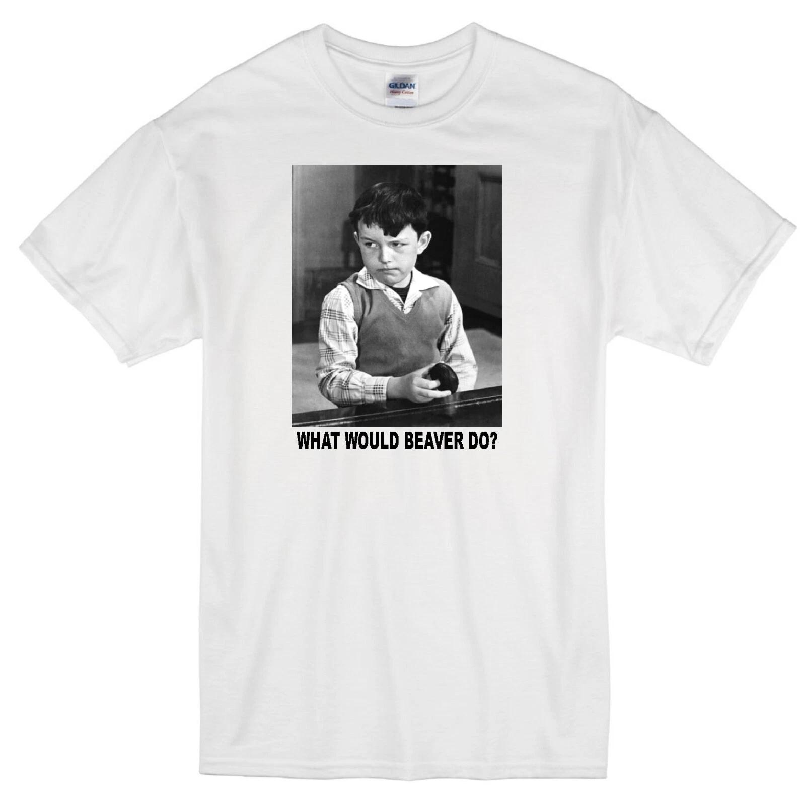BEAVER CLEAVER WWD?  LEAVE IT TO BEAVER JERRY MATHERS CLASSIC TV WHITE T-shirt S