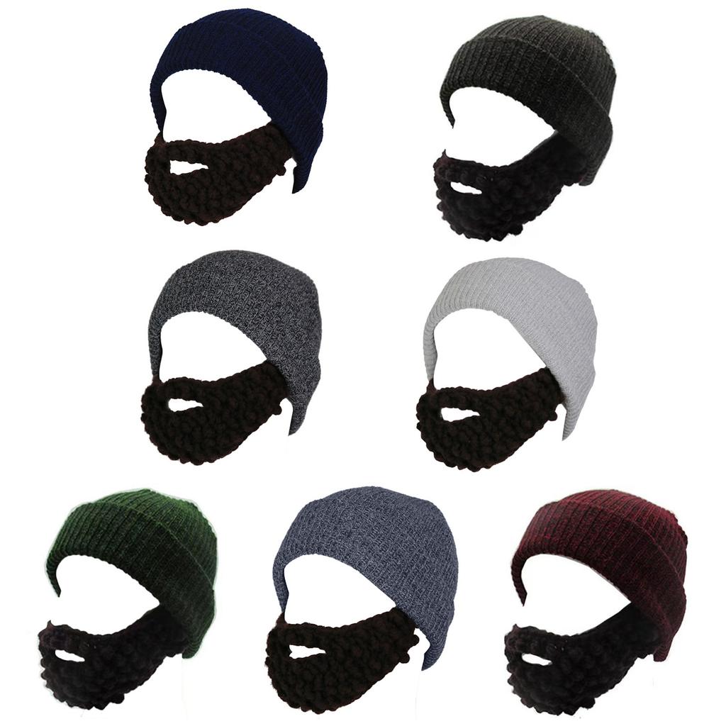 Elastic Beard Hat Winter Knit Balaclava Hat for Teens Men Keep Full Face Cover Masquerade Theater Performances Supplies