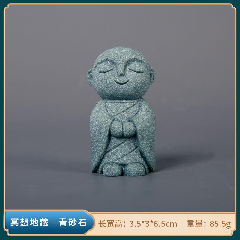 Japonská figurka Buddhy Štěstí Feng Shui Modlící se mnich Socha Miniaturní ozdoba pro akvárium Domácí zahradní dekorace