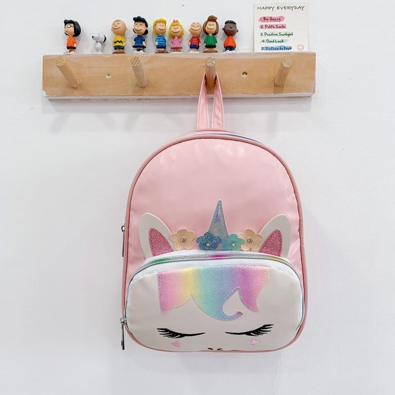 Unicorn Print Fashion Sequins Cartoon Kids School Backpack With Curved Straps