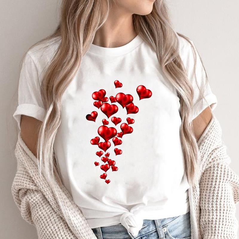 (Asian Size ) Graphic Tee Avocado Love Style Clothing Summer Sweet Trend  Print Female T Top Casual Short Sleeve Women Fashion T-shirt