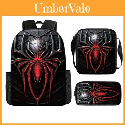 Spiderman Kids Backpack Set With Breathable Oxford Fabric For School Use
