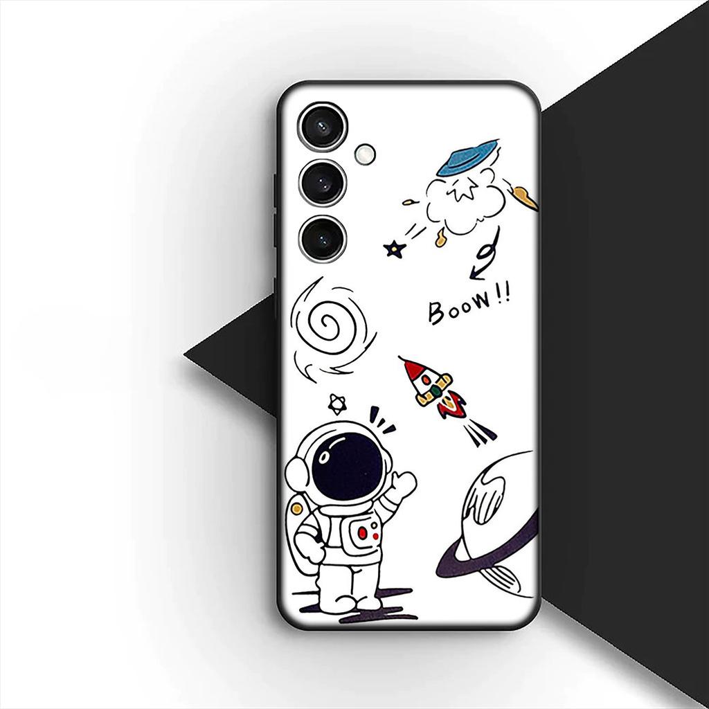 Cover for Motorola Moto G55 G45 G75 G85 G35 Edge 50 30 Fusion 40 NEO Ultra Pro Casing Phone Case Moon Astronaut Stars Art