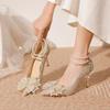 Silver High-Heeled Shoes Fairy Women's -Old Adult Gift Crystal Wedding Shoes Bride Shoes New Style French Thin Heel Singl