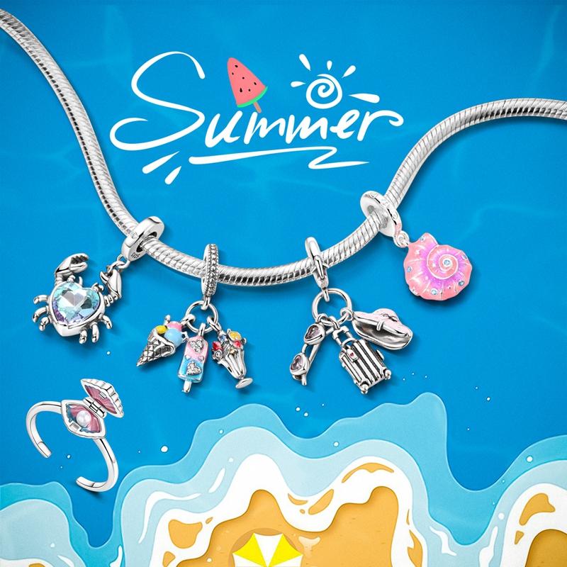 Ocean World Series Original Charms Copper Sea Turtle Octopus Dolphin Seahorse Beads Fits Bracelet Diy Jewelry Gift