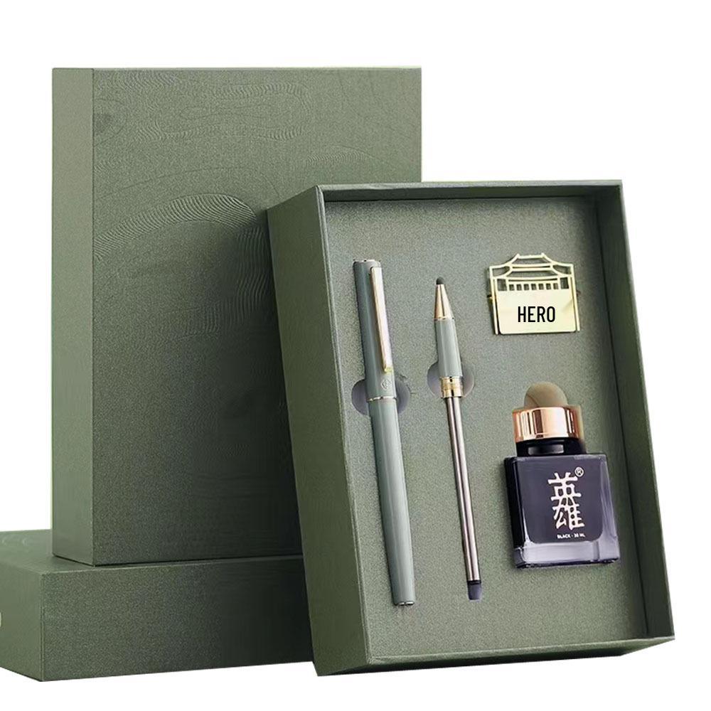 Hero Füllfederhalter Geschenkbox Set: Nantang, Iridium Goldfeder, Hochwertiges Souvenir für Lehrer & Schüler, Perfekt für Geschäftsleute oder zum Schreibenlernen.