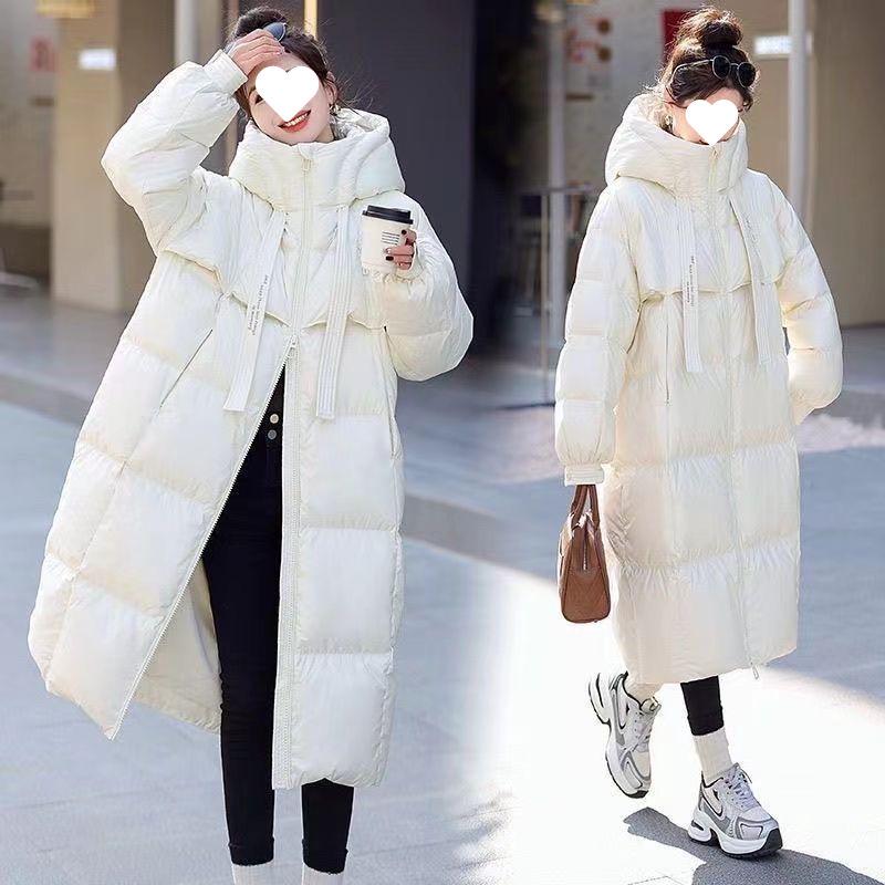 

«Длинное толстое зимнее хлопковое пальто в корейском стиле 2024 года» L (recommended 115-135 jin) грязно-белый