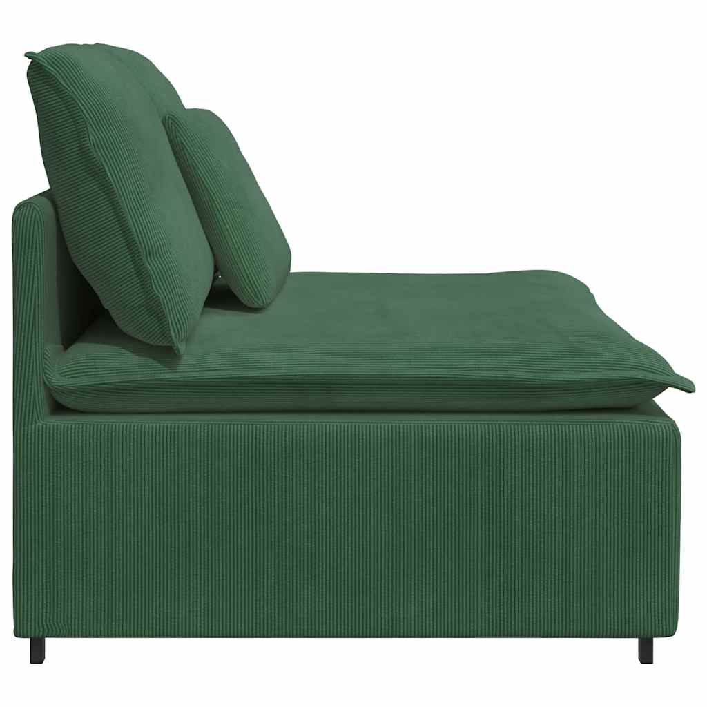 Modular Sofa Center Module with Cushions Dark Green 100 Cm