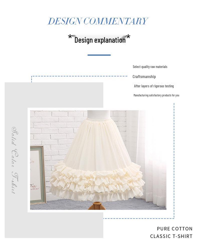 Lolita Petticoat Adjustable Fishbone Underskirt for Soft Girl Style