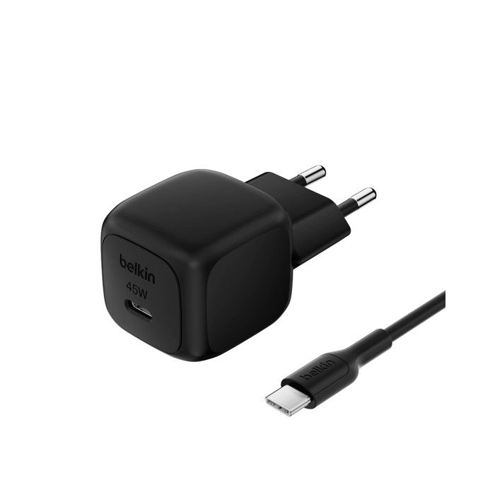 Belkin Caricatore da Parete Compatto 45W Ricarica Rapida per iPhone Galaxy Pixel Nero