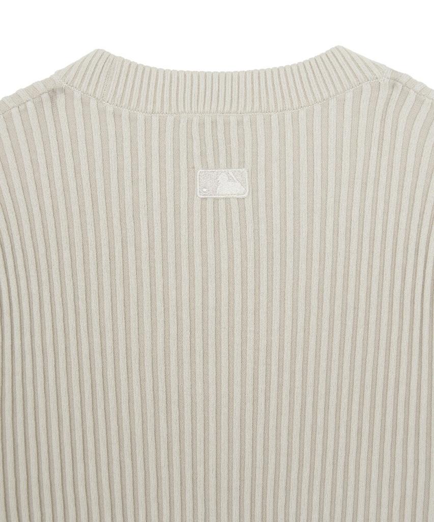 Emelbi Women'S Basic Street Rib Short Sleeve Knit Bos (Cream)