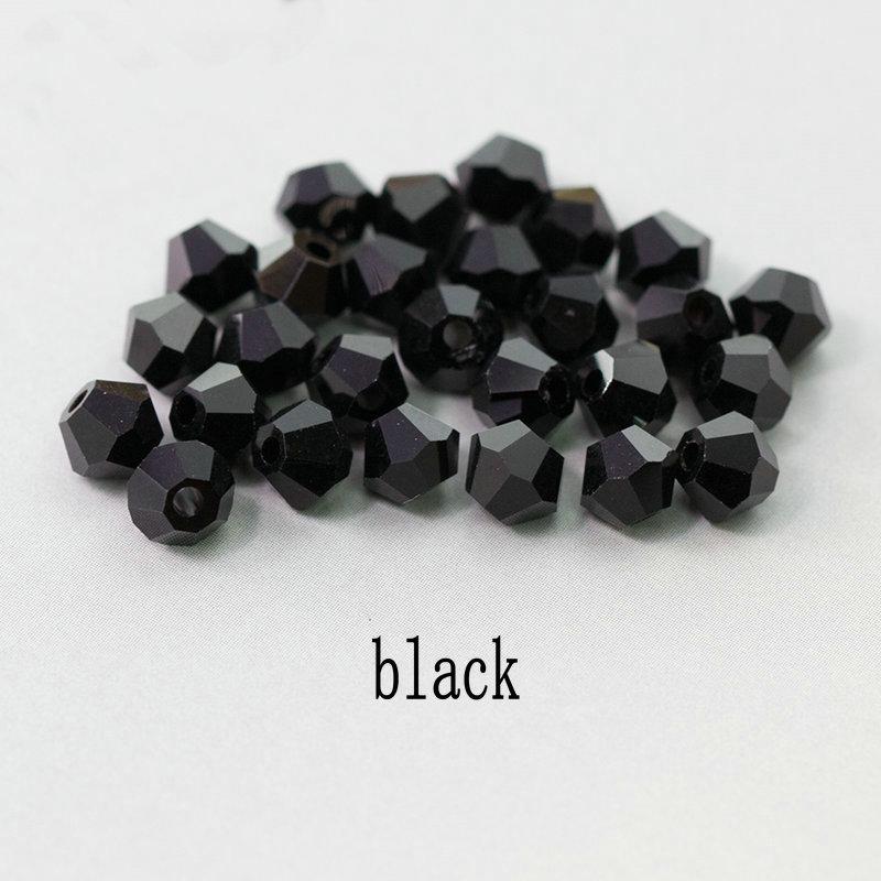 4mm 100pcs Shiny Crystal Beads Bicone Beads Glass Beads Loose Spacer Beads for Bracelet DIY Jewelry Making 200pcs
