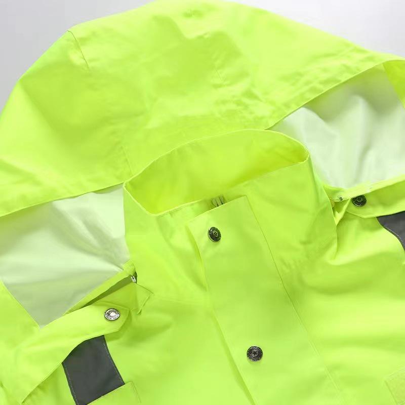 Reflective Oxford Cloth Raincoat and Rain Pants Set - Unisex Adult Split Design for Outdoor and Flood Control
