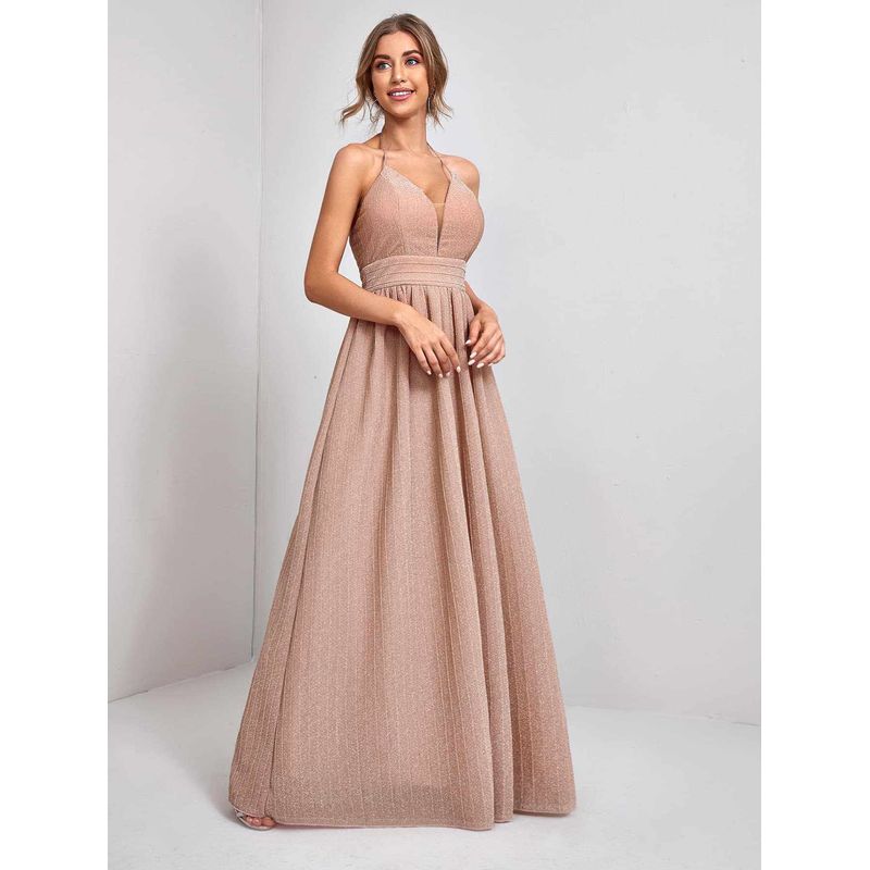 Foreign Trade Long Dress with Straps, New Sexy Evening Dress for Birthday Parties, Slim-Fit Party Dress