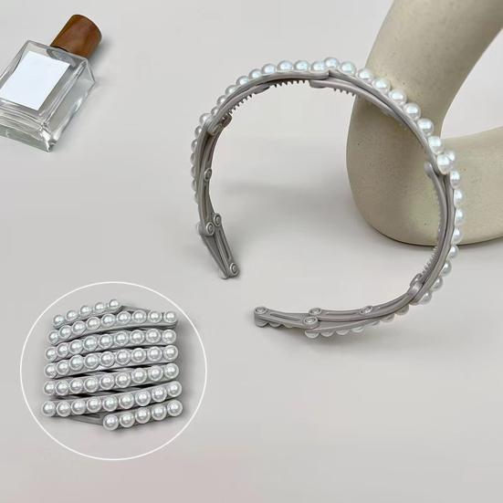 Women Headband Anti-Skid Teeth Resin Hairband Adjustable Stretch Travel Washing Face Hair Hoop Running Jumping Hair Accessory