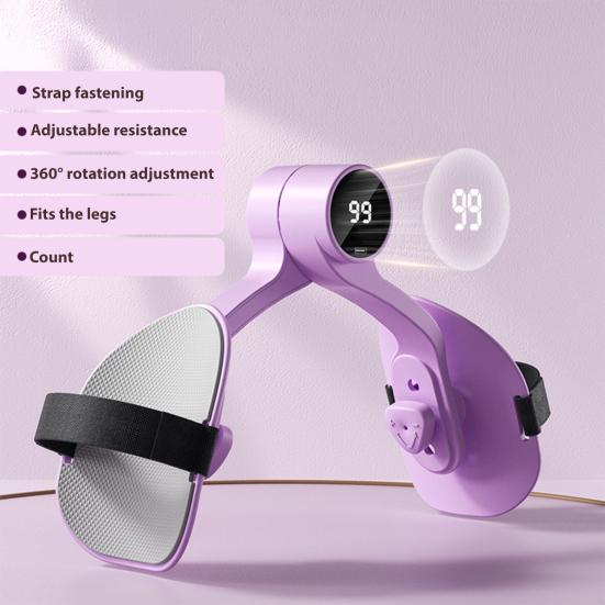 Women Thigh Trainer with Counter 3 Speed Postpartum Rehabilitation Pelvic Floor Muscle Trainer Hip Exerciser Toner Home Gym Inner