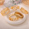 Gold Rhinestone Geometric Multi-layer Titanium Steel Bracelet for Women with Spring Clasp