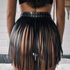 Sexy Lingerine for Woman Body Harness Belt Tassels Short Leather Skirt Bondage Bdsm Punk Gothic Clothing Exotic Accessorie