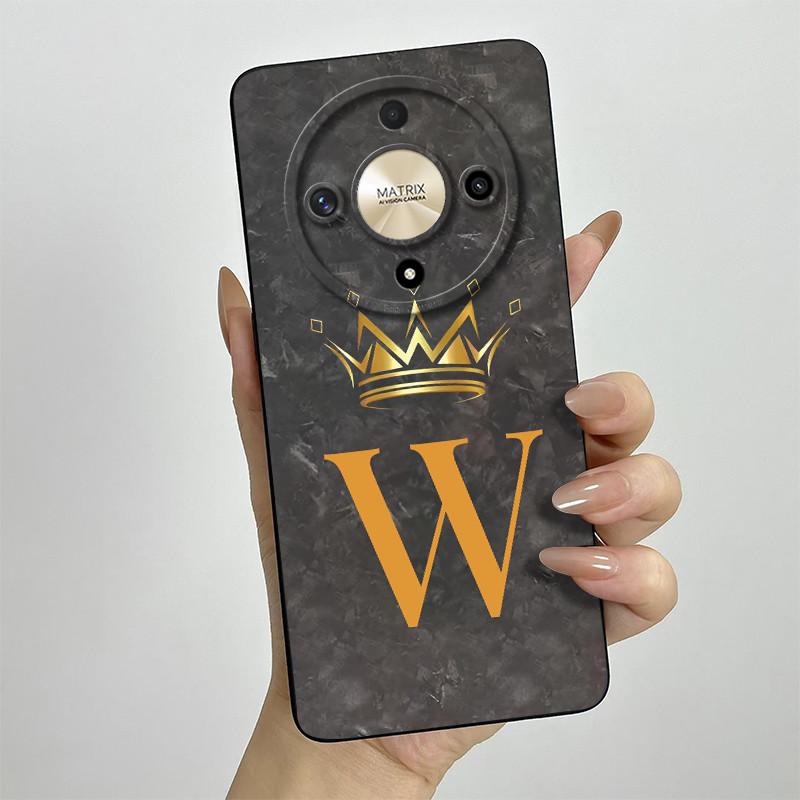 For Honor X9b Case Honor X9A Honor Magic 6 Lite Magic 5 Lite Phone Case Crown Letters Full Matte Anti Drop Soft Protective Cover