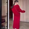 2024 Autumn Women's Solid Color Sweater & Midi Skirt Knit Two-piece Set