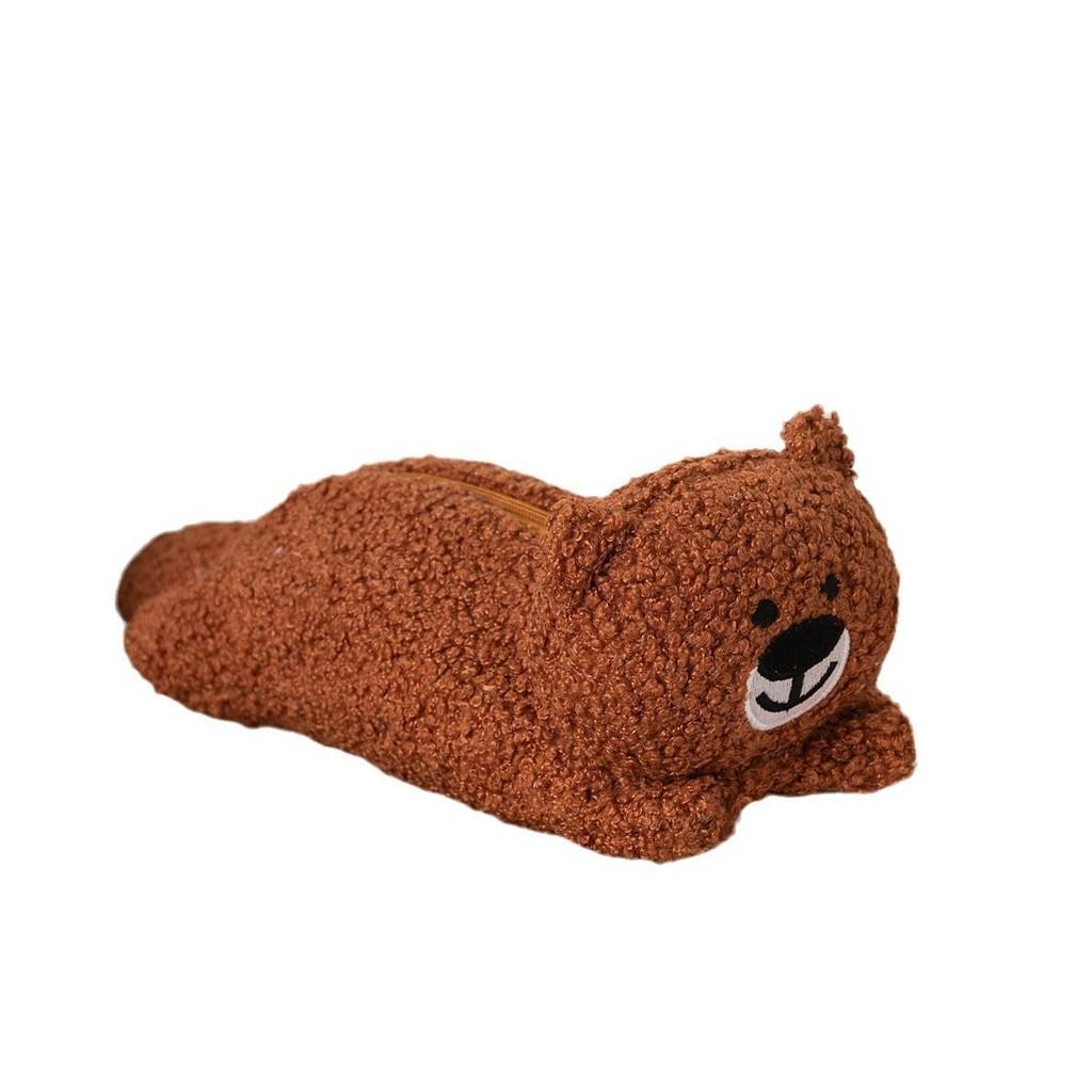 Bear Plush Cute Pencil Case Organizer With Spacious Storage For Kids Teens And