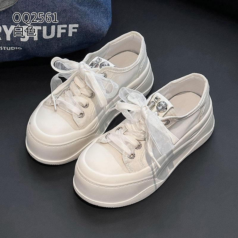 Thick-soled summer new comfortable and lightweight gauze breathable thin casual muffin board shoes